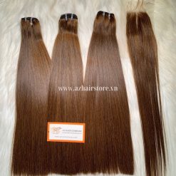 Premium-Weft-Bone-Straight-Hair-in-Brown-Color-High-Quality-Lustrous-and-Shiny