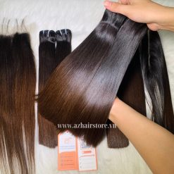Premium-Vietnamese-Bone-Straight-Hair-8-32- Brown-Tip-Factory-Price