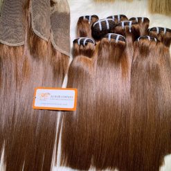 Top-Wholesale-Bone-Straight-Hair-Brown-Color-100%-Vietnamese-Human-Hair