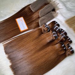 Top-Wholesale-Bone-Straight-Hair-Brown-Color-100%-Vietnamese-Human-Hair