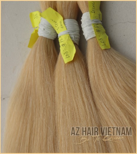 Bulk Hair Extensions Straight Blond Color Vietnamese Hair Quality