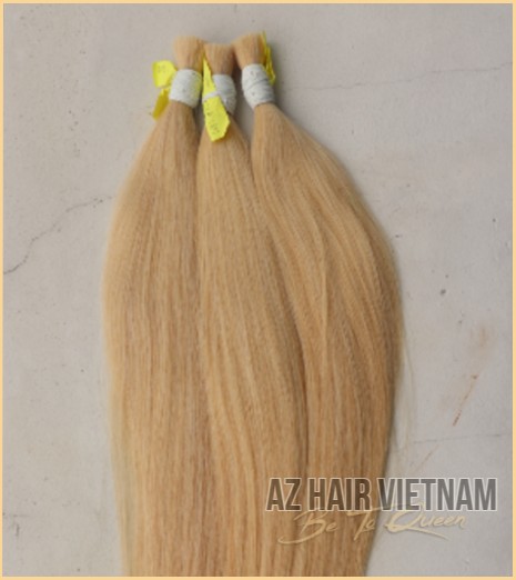 Bulk Hair Extensions Straight Blond Color Vietnamese Hair Quality