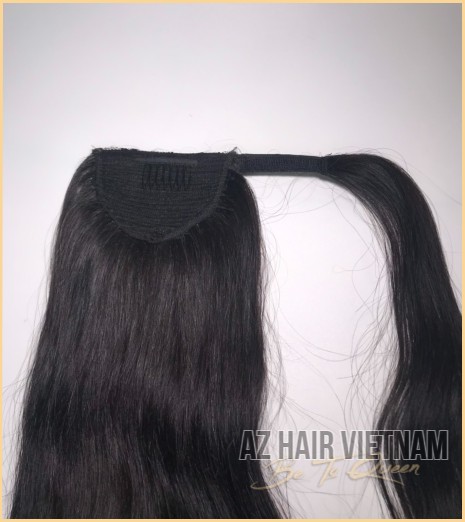 Pony Tail Hair Extensions Straight Natural Color Human Hair Vietnam