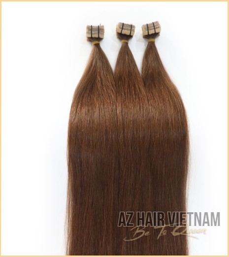 Tape In Hair Extensions Real Tape Hair Straight Brown Color Best Quality  Wholesale Price List Human Hair Vietnam - AZ Hair
