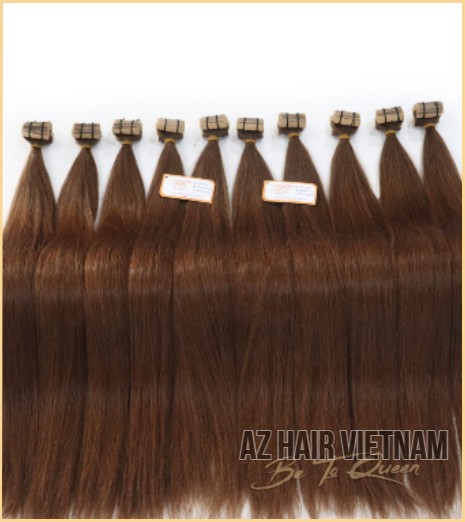 Tape In Hair Extensions Real Tape Hair Straight Brown Color Best Quality Wholesale Price List Human Hair Vietnam
