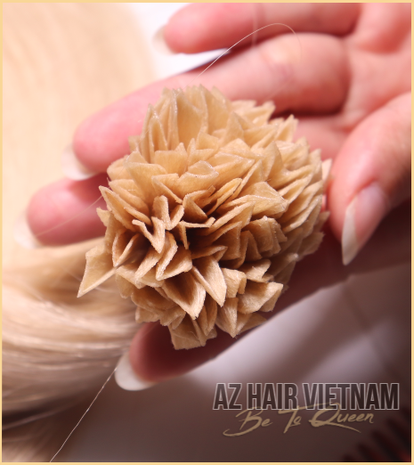 V Tip Hair Extensions Straight Blond Color Human Hair Vietnam