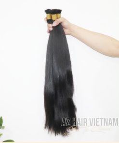 Bulk straight hair extensions raw material natural color by AZ HAIR VIETNAM best quality human hair extensions length 8 -32 inches