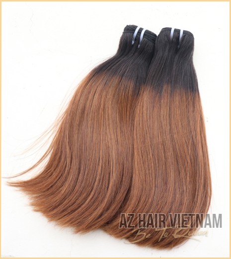Weave Straight Hair Extensions Ombre Color AZ03