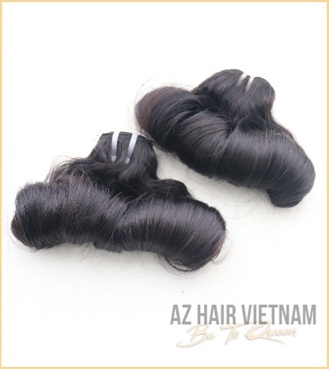 Super Double Drawn Egg Curly Natural Color Human Hair Vietnam Best Quality  - AZ Hair