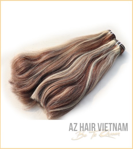 Weave Straight Hair Extensions Highlight Color Vietnamese Hair - AZ Hair