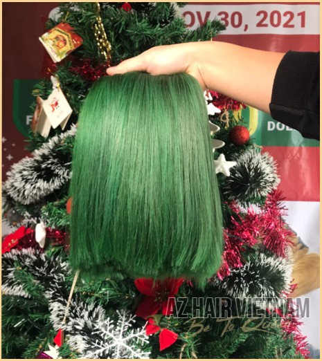 Bone Straight Human Hair Trending Green Color Luxury Hair Vietnam