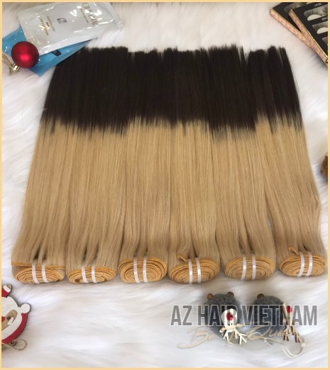 Wholesale Weft Hair Super Double Drawn Ombre Color AZ16 Bone Straight Hair