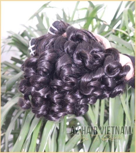 Deep Curly Texture Natural black Super Double Drawn Color #B1 Human Hair Vietnam