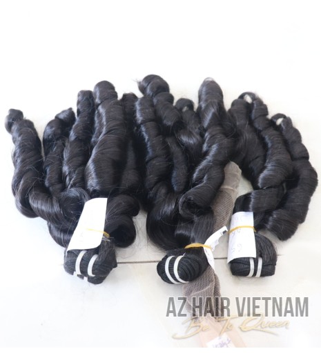 Funmi Wavy Human Hair HOT Sale Weft Hair Extensions Hair Color Natural