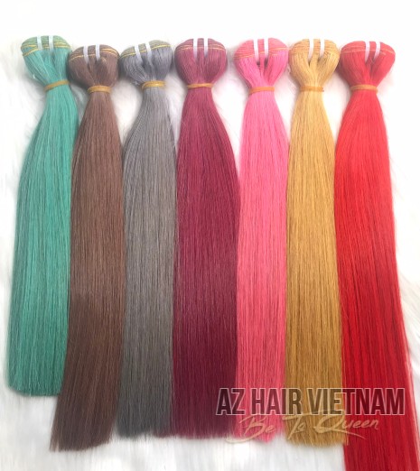 Combo Weft Hair Bone Straight Color Human Hair Extensions Length 18 Inches