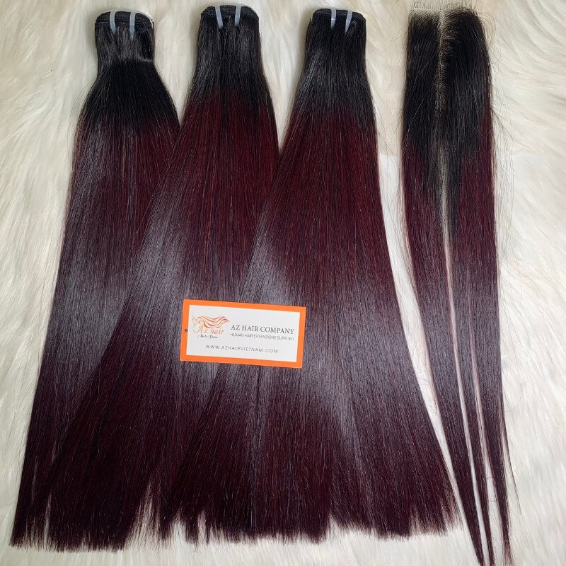 Luxury 100% Vietnamese Human Hair Weft Extensions Subtle Hair Color