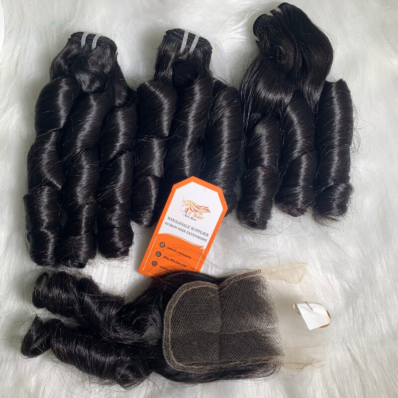 Natural Color Funmi Wavy Weft Raw Vietnamese Hair Wholesale Prices