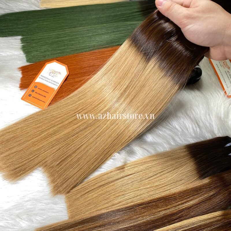 Special Ombre Bone Straight Hair Extensions 100% Vietnamese Human Hair