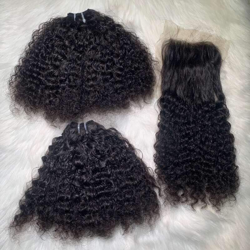 Wholesale Luxurious Vietnamese Weft Hair Extensions in Burmese Curly Texture