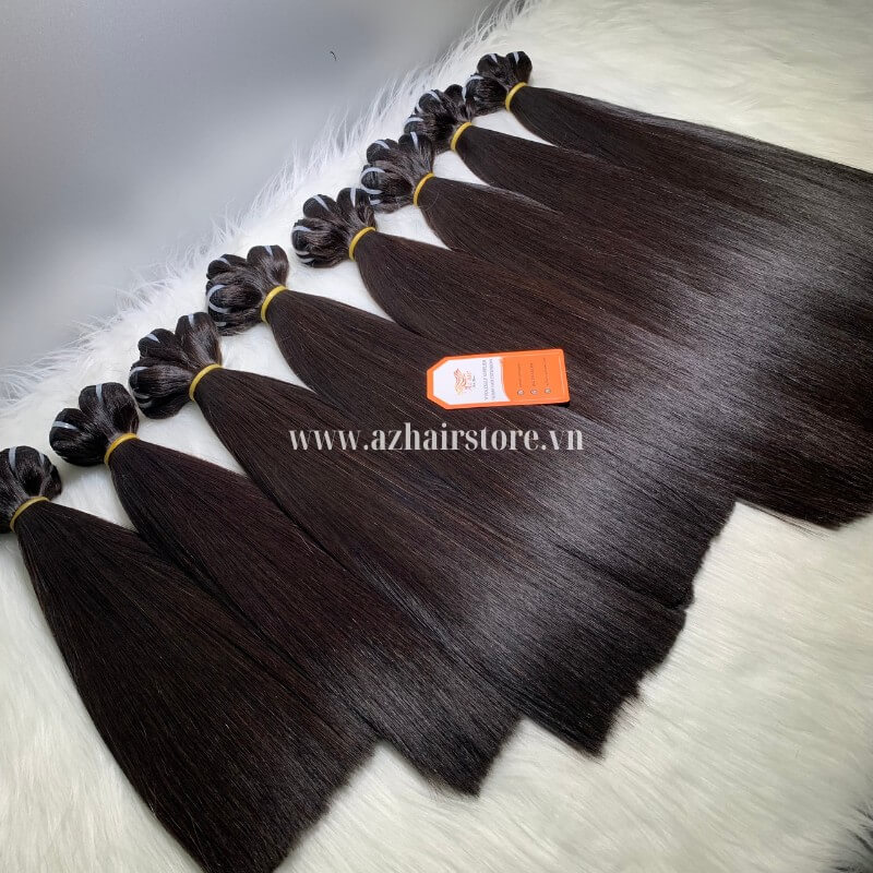 Wholesale Raw Vietnamese Black Bone Straight Hair 12A-Grade Quality