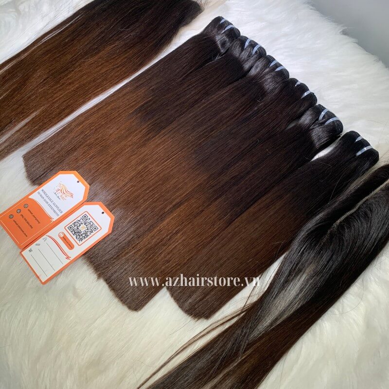 12A Grade Brown Tip Bone Straight Hair 100% Remy Human Hair Wholesale