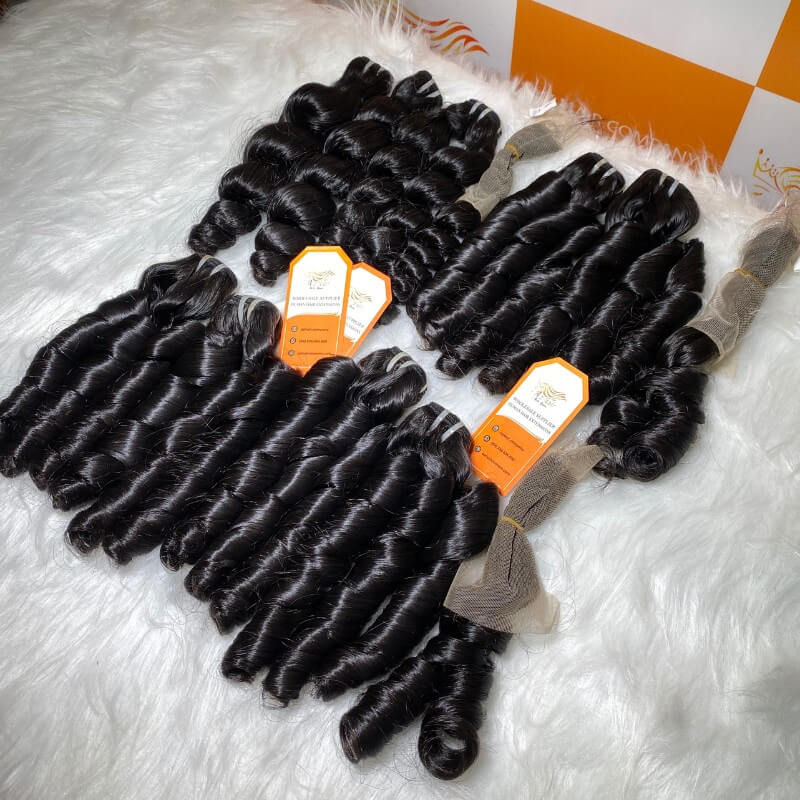 Luxurious Curly Weft Hair Extensions 100% Human Hair Premium Quality
