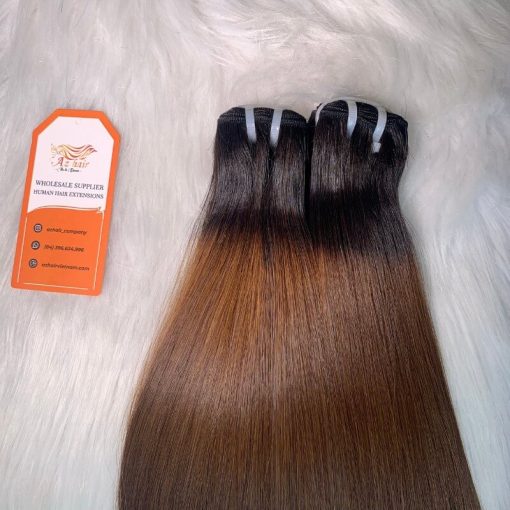 Luxury-Weft-Bone-Straight-Hair-100%-Vietnamese-Human-Hair-Ombre-Color