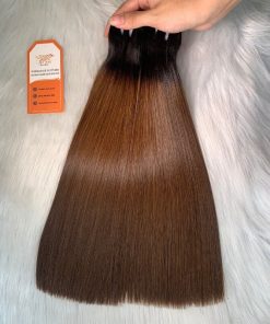 Luxury-Weft-Bone-Straight-Hair-100%-Vietnamese-Human-Hair-Ombre-Color