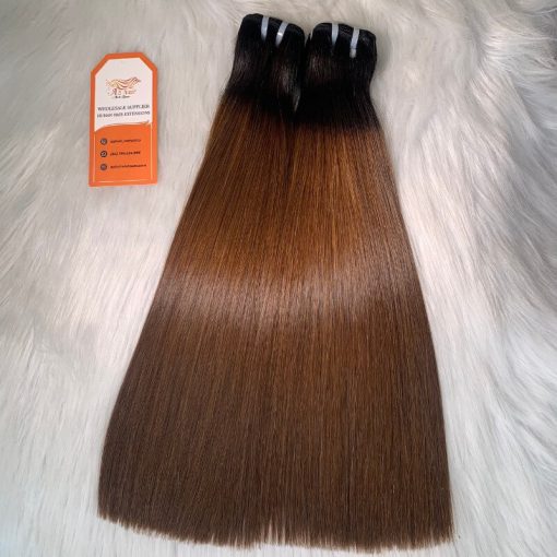 Luxury-Weft-Bone-Straight-Hair-100%-Vietnamese-Human-Hair-Ombre-Color