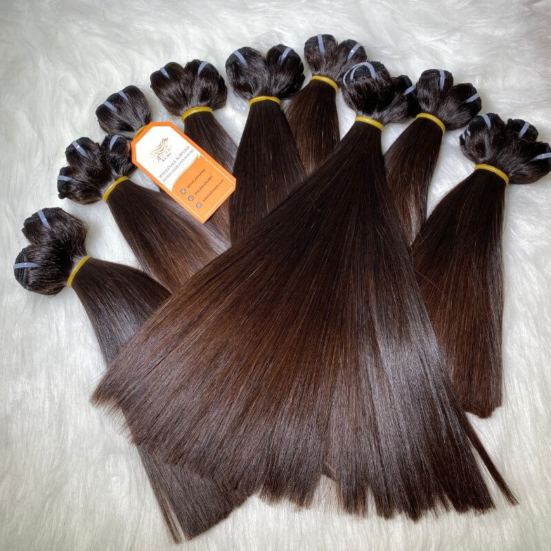 Wholesale High-end Quality Bone Straight Hair Brown Tip 8″-32″ Silky and Smooth