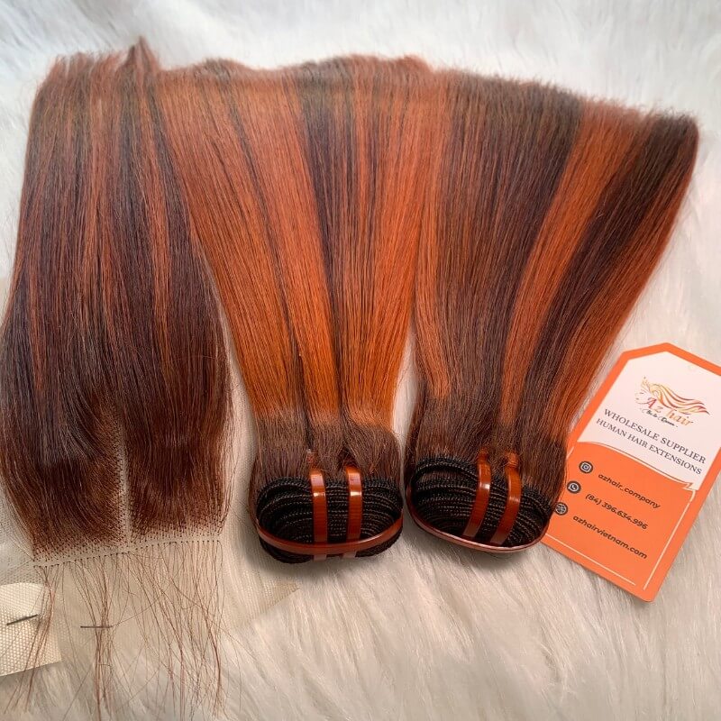 Wholesale Price Weft Bone Straight Hair Premium Highlight Color 100% Human Hair