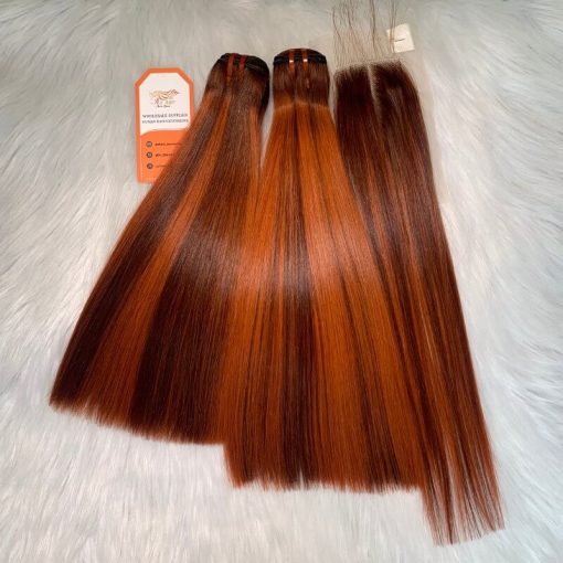 Wholesale-Price-Weft-Bone-Straight-Hair-Premium-Highlight -Color-100%-Human-Hair