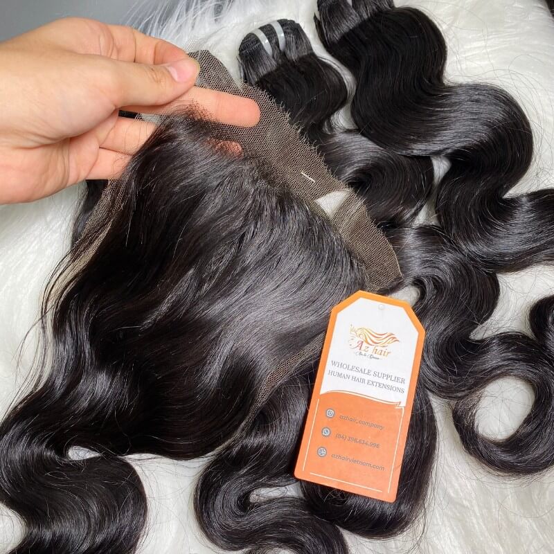 High-end Wavy Weft Hair Extensions 100% Raw Human Hair Factory