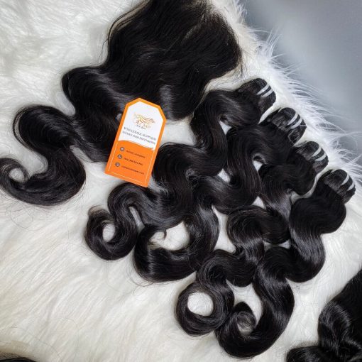 High-end-Wavy-Weft-Hair-Extensions-100%-Raw-Human-Hair-Factory-Price