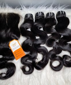 High-end-Wavy-Weft-Hair-Extensions-100%-Raw-Human-Hair-Factory-Price