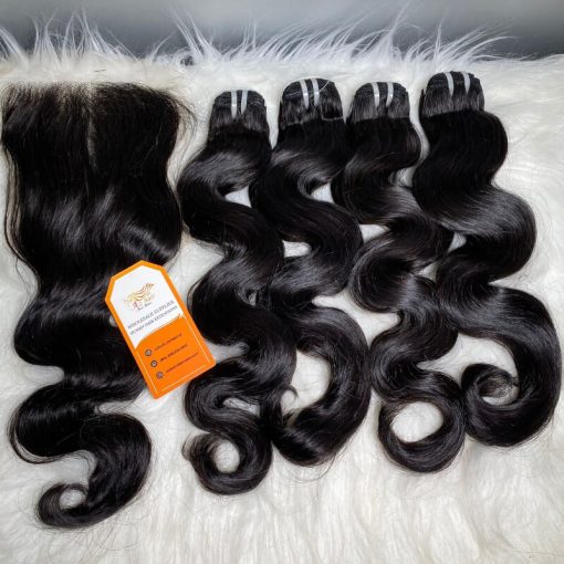 High-end-Wavy-Weft-Hair-Extensions-100%-Raw-Human-Hair-Factory-Price