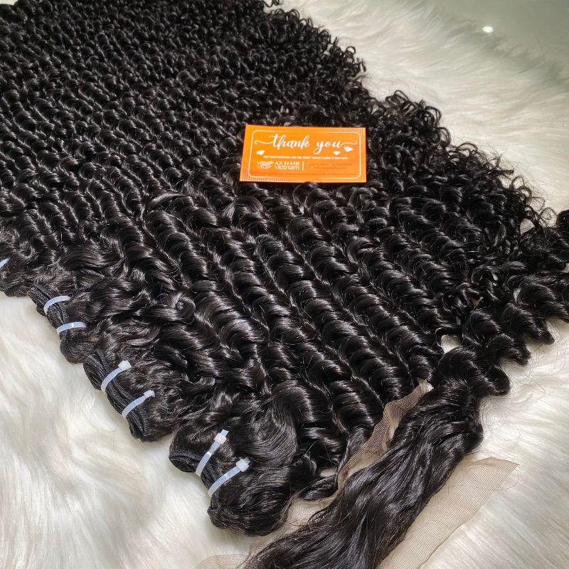 High-quality Weft Curly Hair Extensions Premium Hair Quality 100% Raw Hair