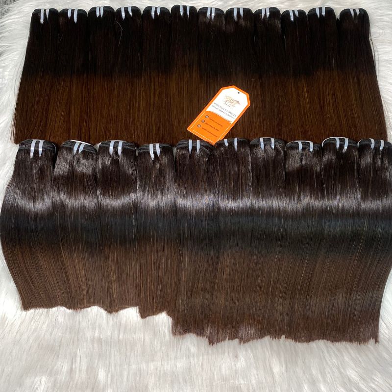 Luxury Bone Straight Hair Weft Brown Tip Color High-Quality Wholesale Price