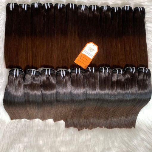 Luxury-Bone-Straight-Hair-Weft-Brown-Tip-Color-High-Quality-Wholesale-Price