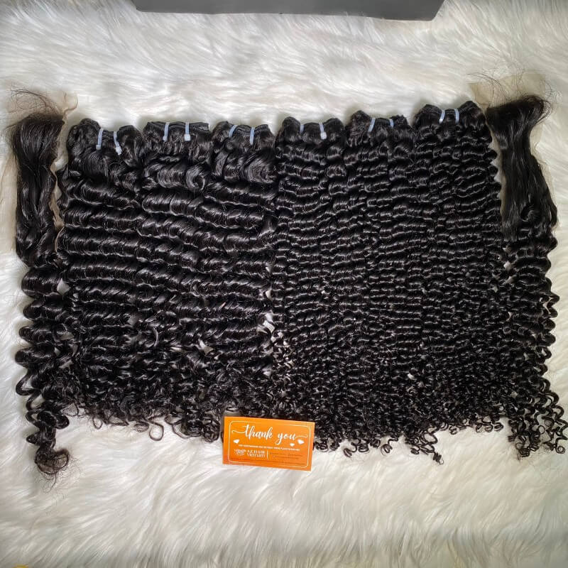 Luxury Curly Weft Hair Extensions 100% Raw Vietnamese Hair Wholesale