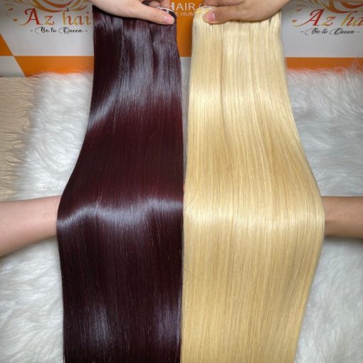 Premium-Colored-Weft-Bone-Straight-Hair-100%-Human-Hair-Wholesale-Price