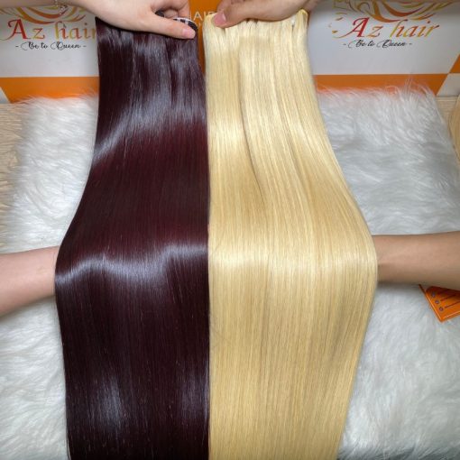 Premium-Colored-Weft-Bone-Straight-Hair-100%-Human-Hair-Wholesale-Price