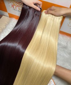 Premium-Colored-Weft-Bone-Straight-Hair-100%-Human-Hair-Wholesale-Price