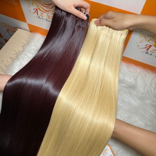 Premium-Colored-Weft-Bone-Straight-Hair-100%-Human-Hair-Wholesale-Price