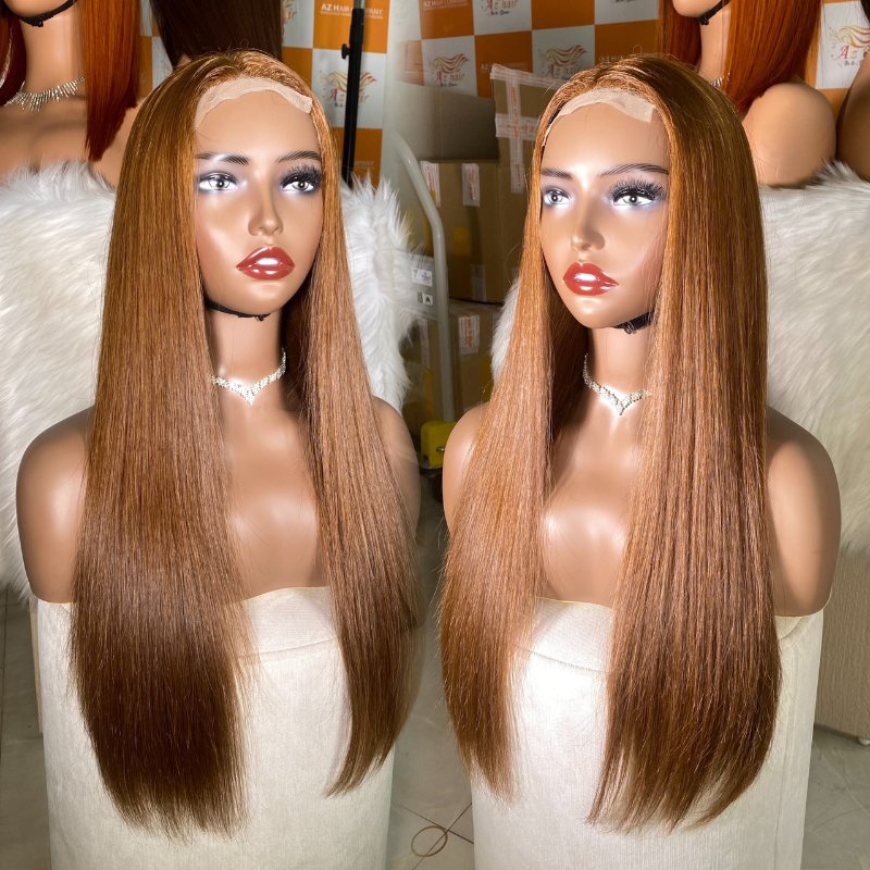 AZ Premium Human Hair Straight Wig Perfect Hairline Trending Colors Wholesale Price