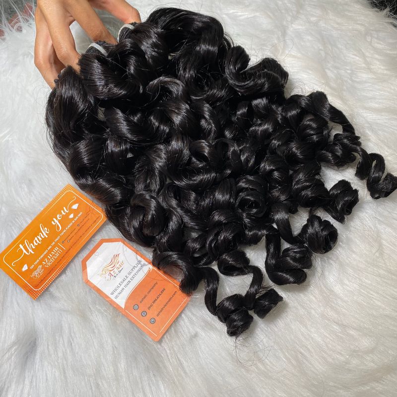 Premium Vietnamese Curly Weft Hair Extensions 100% Raw Hair Natural Color