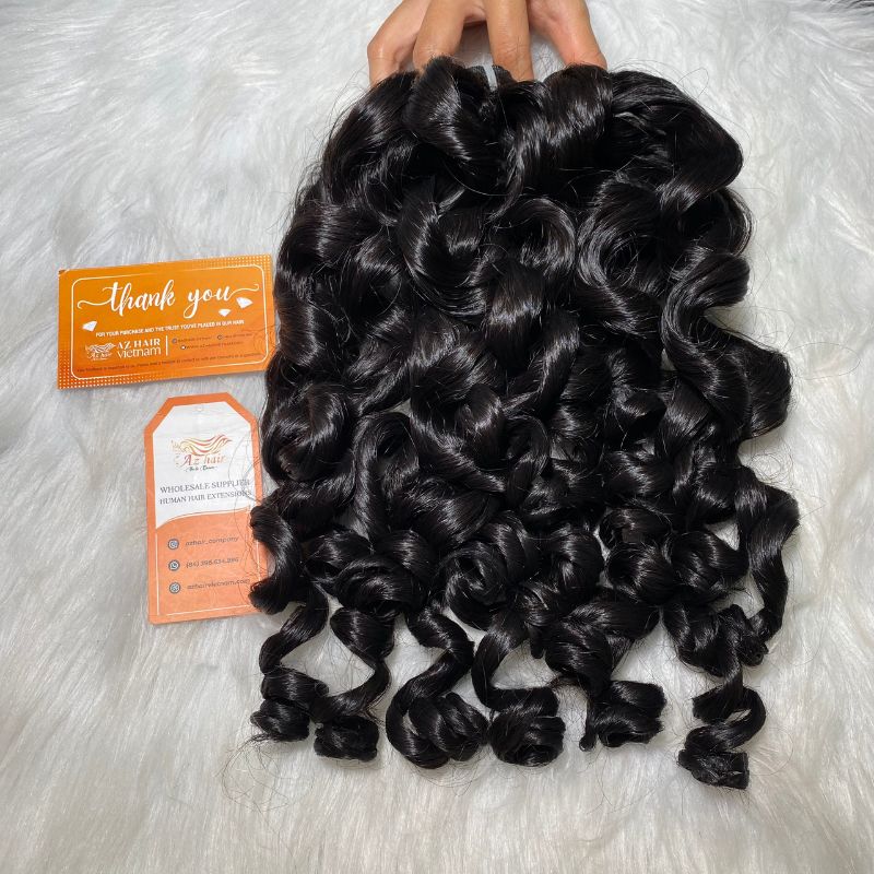 Premium Vietnamese Curly Weft Hair Extensions 100% Raw Hair Natural Color
